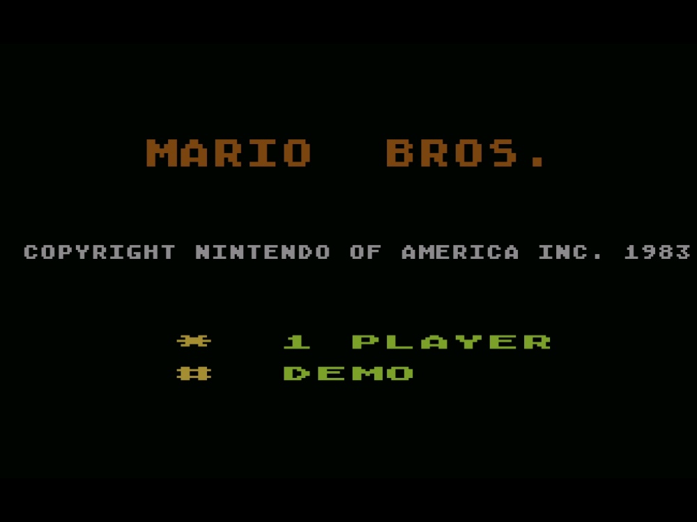 Title Screen of Mario Bros. for Atari 5200